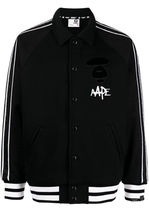 AAPE BY *A BATHING APE® logo-print striped bomber jacket - Black