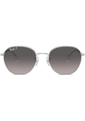 Ray-Ban logo-print round-frame sunglasses - Silver