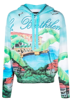 AMIRI graphic-print cotton hoodie - Blue