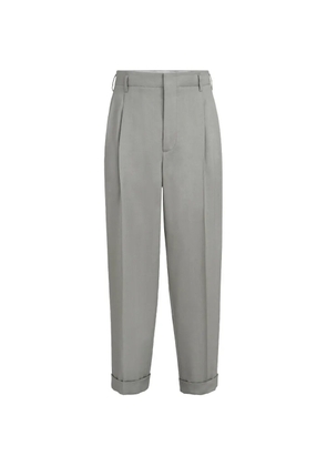Brunello Cucinelli linen, virgin wool and mohair gabardine trousers with double pleats - Grey