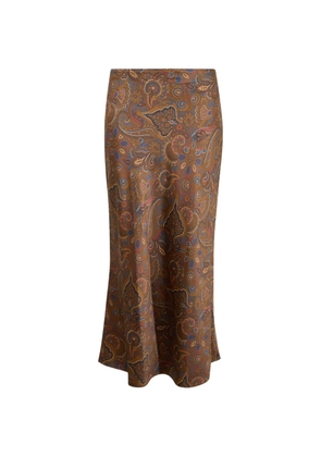 Veronica Beard Clover paisley-pattern midi skirt - Brown