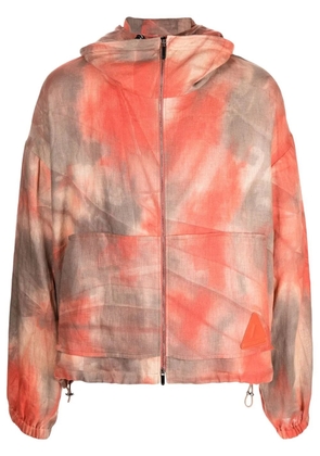 Emporio Armani tie-dye hooded jacket - Orange