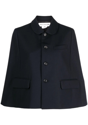 Comme Des Garçons Girl cape-style single-breasted wool blazer - Blue