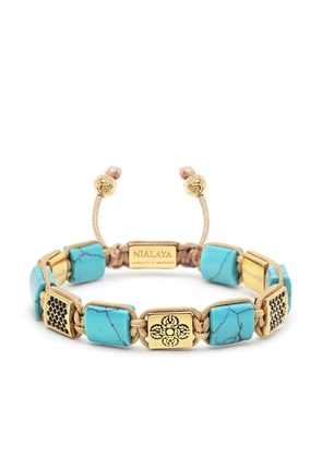 Nialaya Jewelry drawstring flatbead bracelet - Gold