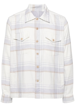 Eleventy checked cotton shirt - White