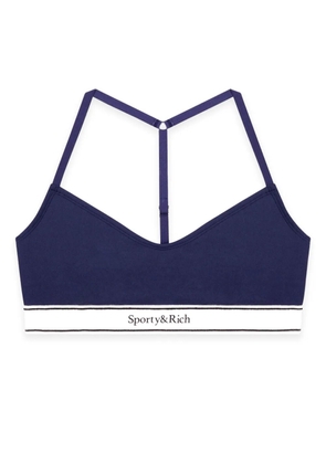 Sporty & Rich serif-logo sports bralette - Blue