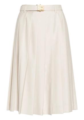 Miu Miu pleated midi skirt - Neutrals