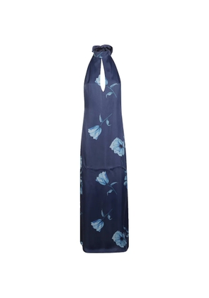 MAR DE MARGARITAS floral halterneck dress - Blue