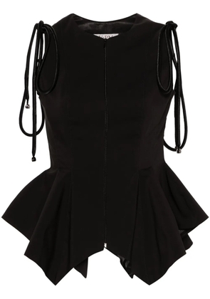 V:PM ATELIER Koa strap-detail peplum top - Black