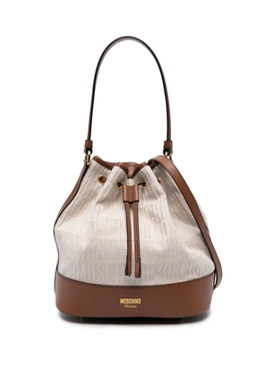 Moschino monogram-jacquard bucket bag - Neutrals