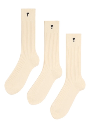 AMI Paris Ami De Coeur ribbed socks - Neutrals