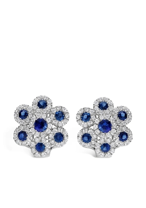 LEO PIZZO 18kt white gold Augusta sapphire and diamond earrings - Silver