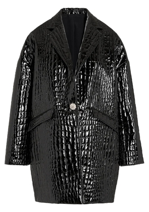 Giambattista Valli crocodile-embossed coat - Black