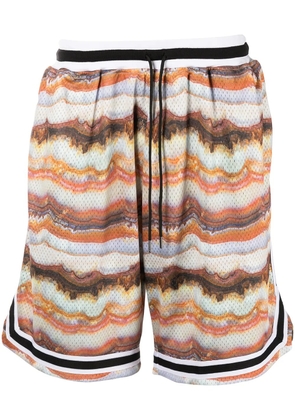 John Elliott tie-dye drawstring shorts - Orange