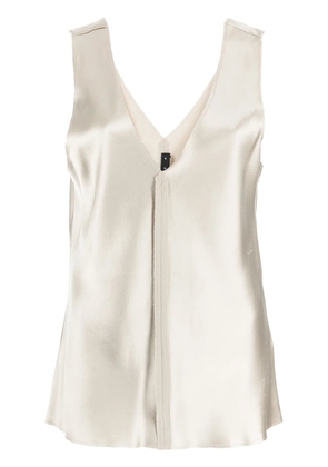 VOZ raw-cut silk tank top - Grey