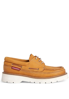 DSQUARED2 lace-up leather boat shoes - Neutrals