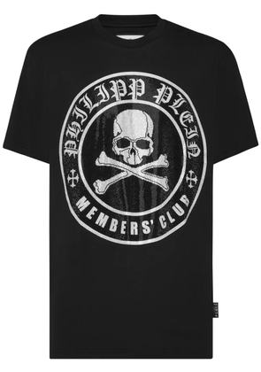 Philipp Plein Skull&Bones-print crystal-embellished T-shirt - Black