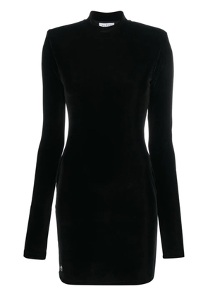 Philipp Plein logo-plaque velvet minidress - Black