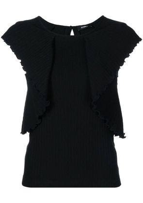 Goen.J ruffled pleated vest - Black