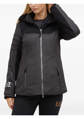 Ea7 Emporio Armani hooded logo jacket - Black