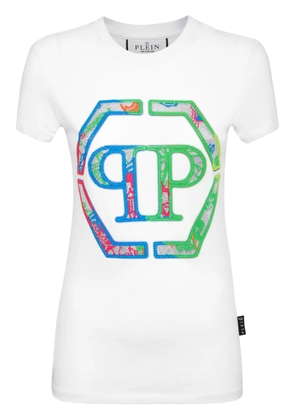 Philipp Plein logo-embellished cotton T-shirt - White