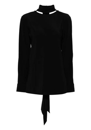 Helmut Lang detachable-scarf silk blouse - Black