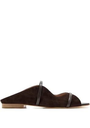 Malone Souliers Norah leather-trimmed suede mules - Brown