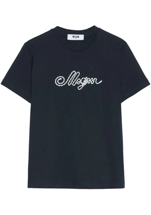 MSGM logo-appliqué t-shirt - Blue