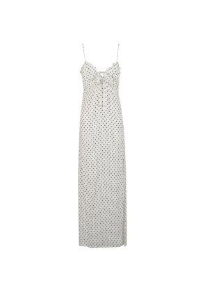 MAR DE MARGARITAS tie-detail polka-dot dress - White