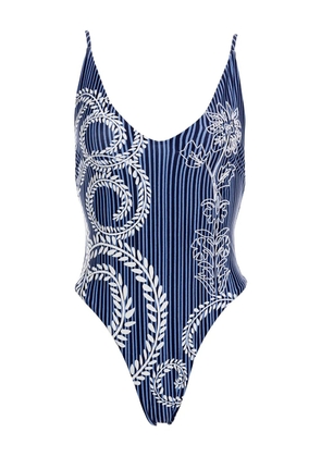 Agua Bendita Luca embroidered swimsuit - Blue