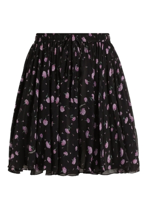 Dolce & Gabbana floral drawstring mini skirt - Black
