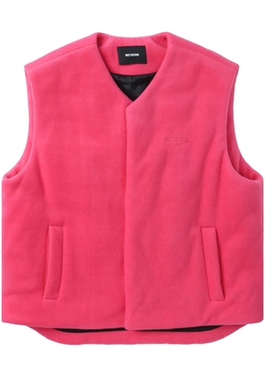 We11done logo-embroidered brushed vest - Pink