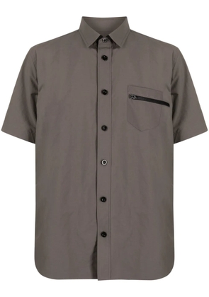 sacai zip-pocket spread-collar shirt - Brown
