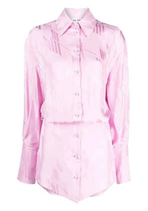 The Attico satin-effect shirt dress - Pink