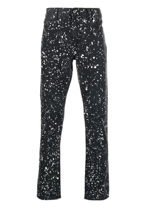Off-White Diag-stripe paint-splatter skinny jeans - Black