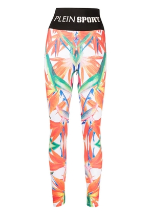 Plein Sport floral-print stretch leggings - Black