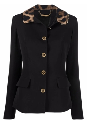 Philipp Plein leopard collar Cady jacket - Black