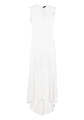 David Koma roll-cuffs satin blouse - White
