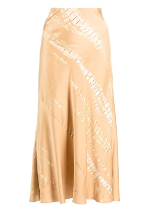 VOZ Bias silk midi skirt - Brown