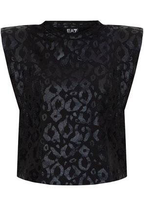 Ea7 Emporio Armani leopard-print T-shirt - Black