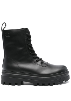 Calvin Klein Jeans lug-sole leather boots - Black