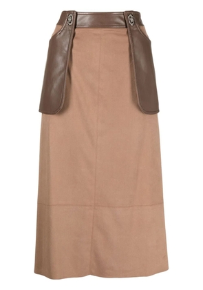 Low Classic contrasting-panel detail skirt - Brown