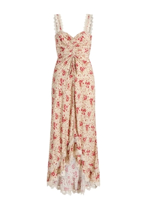 Cinq A Sept Stevie lace-trimmed floral-print maxi dress - Neutrals