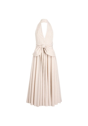 Patou halterneck knot midi dress - Neutrals
