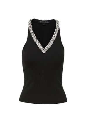 Veronica Beard Ayres neck-embellished V-neck top - Black