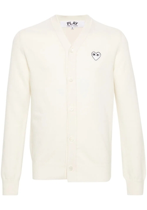 Comme Des Garçons Play heart-motif wool cardigan - Neutrals
