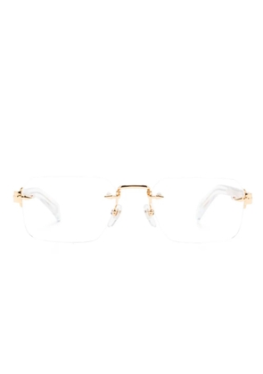 Eyewear by David Beckham rimless rectangle-frame glasses - Neutrals