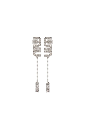 Miu Miu crystal-embellished pendant earrings - Neutrals