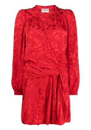 Zadig&Voltaire floral-jacquard wrap minidress - Red