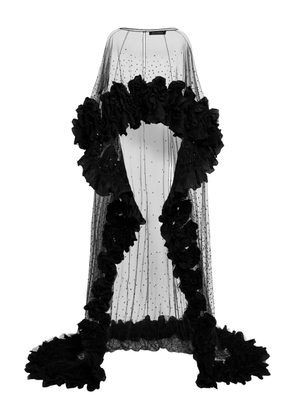 Jenny Packham ruffle-detailed cape - Black